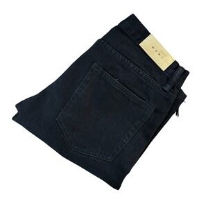 MNML Skinny Jeans Mens 30 Black Distressed Knee Zip Ankle Stretch Denim